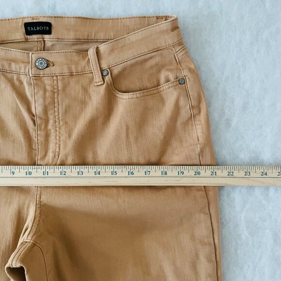 Talbots Womens Camel Brown High Rise Modern Curvy Slim Ankle Jeans Size 14 - Picture 6 of 10